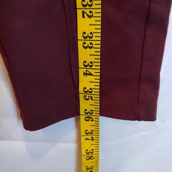 Athleta Antique Burgandy Venice Pintuck Zip Pockets Stretch Pants Size Small - Picture 12 of 13